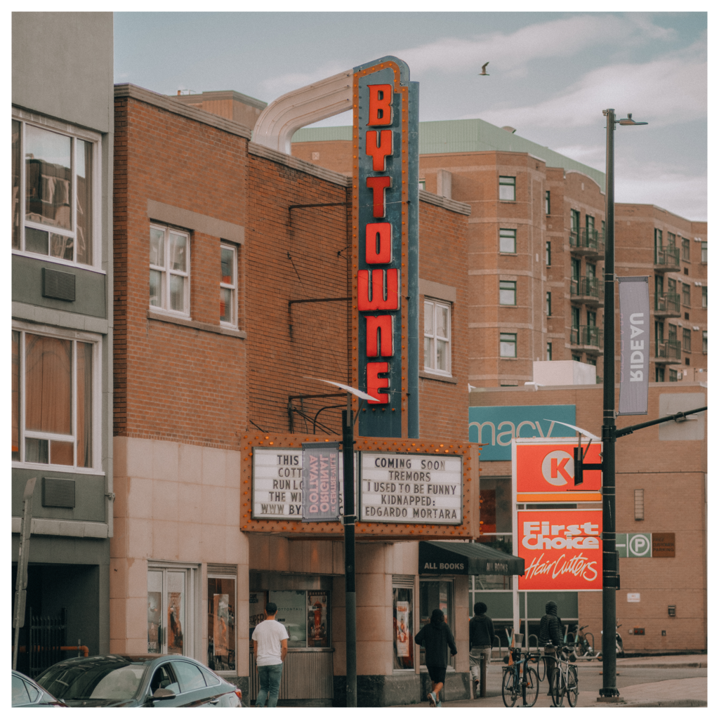 The historic Bytown Cinema nestled in the heart of downtown Ottawa.